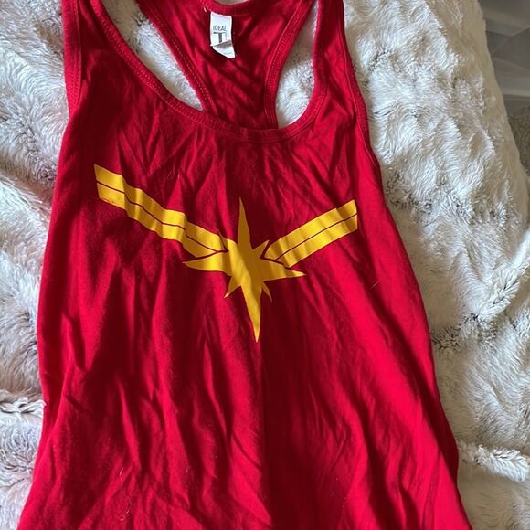 Wonder Woman Tank Top Halloween Costume Super Hero athletic Running Marvel - Picture 3 of 5